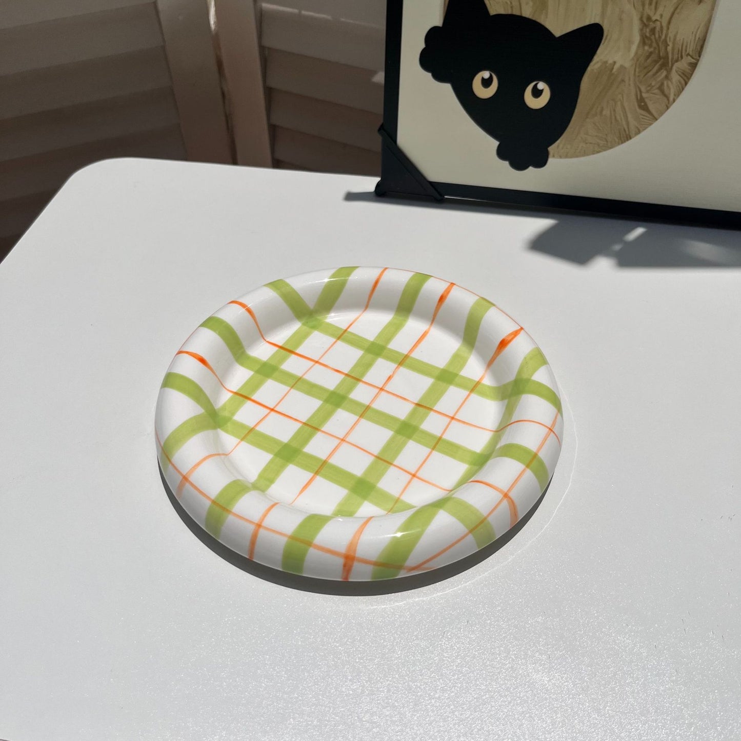Dudu plaid cat bowl