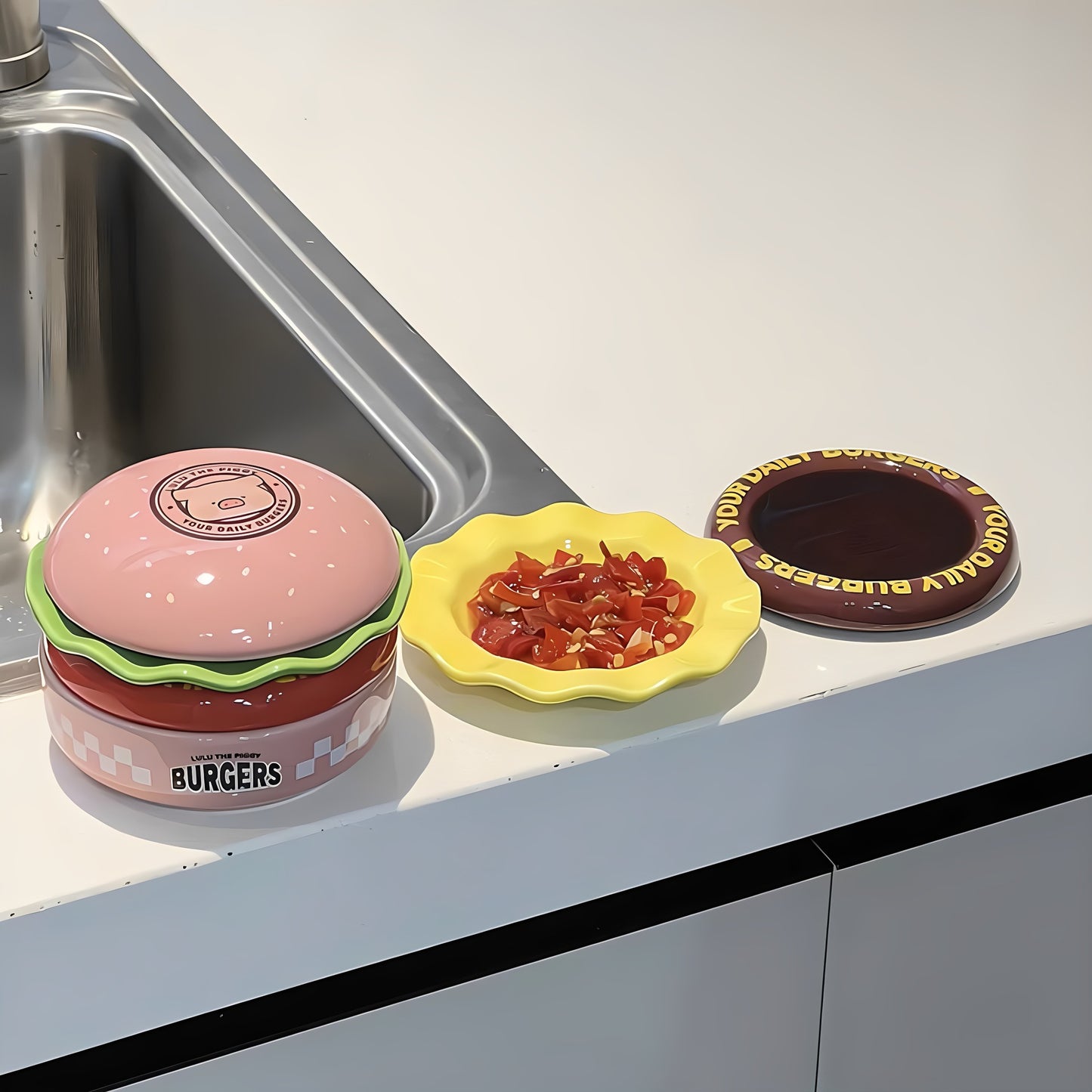 pet feeding plate pet bow
