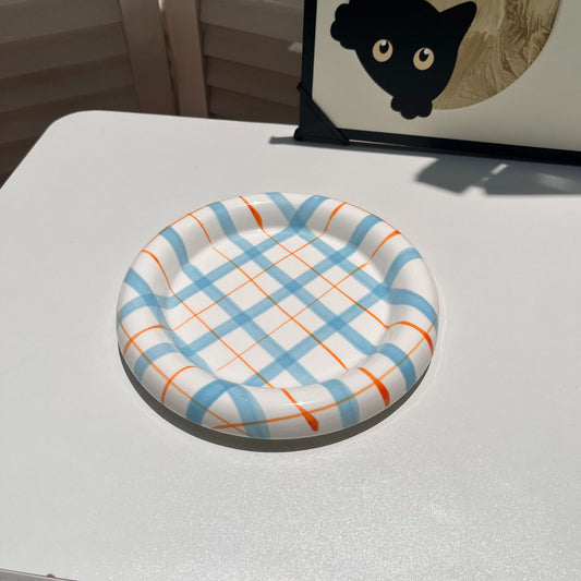 Dudu plaid cat bowl