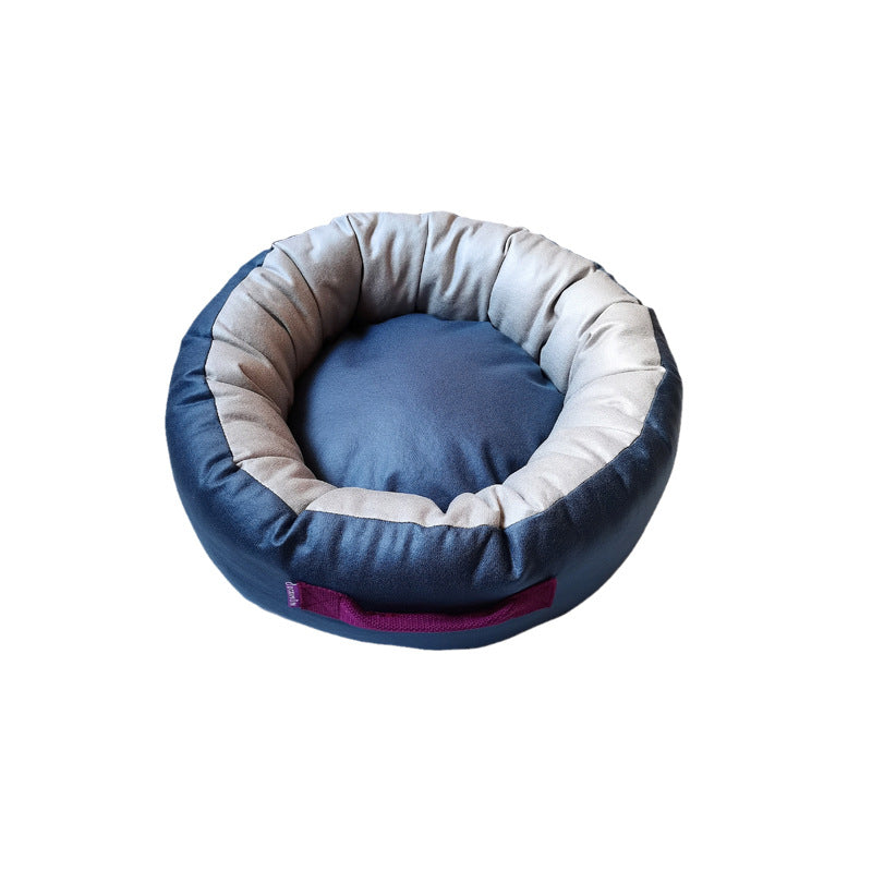 High-end technology cloth round cat bed