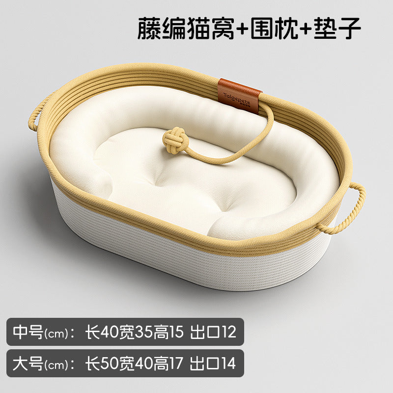Vine woven cat bed