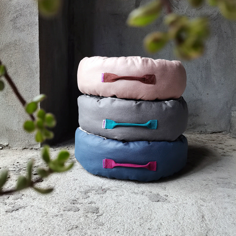 High-end technology cloth round cat bed