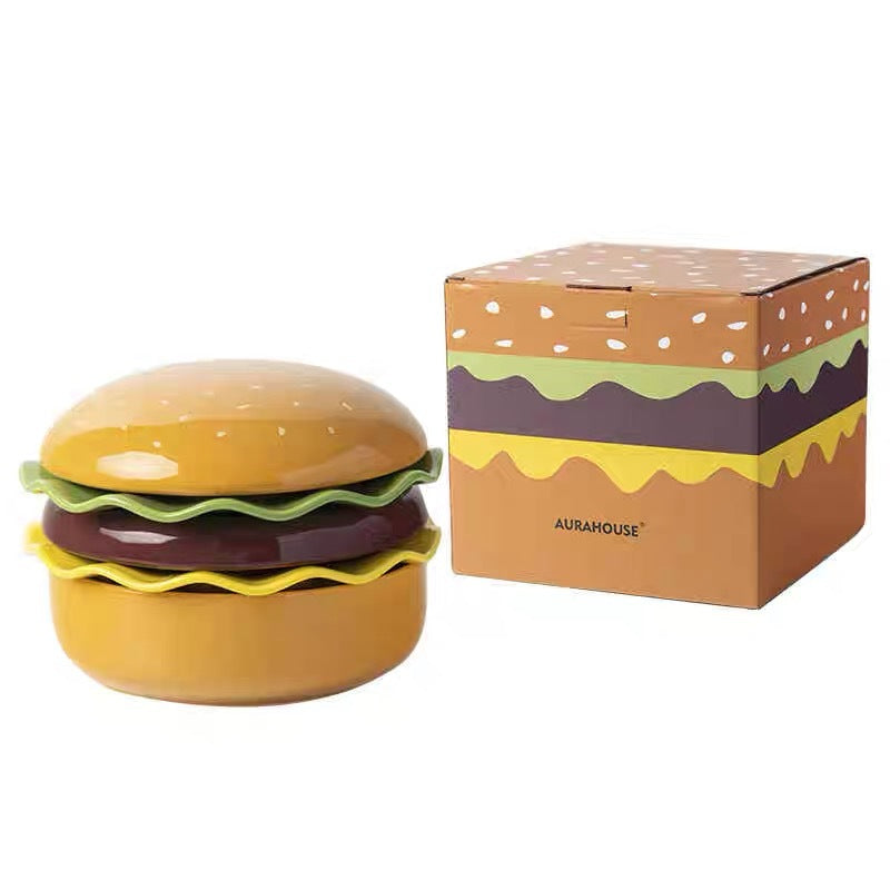 Cartoon Creative Hamburger Ceramic Bowl