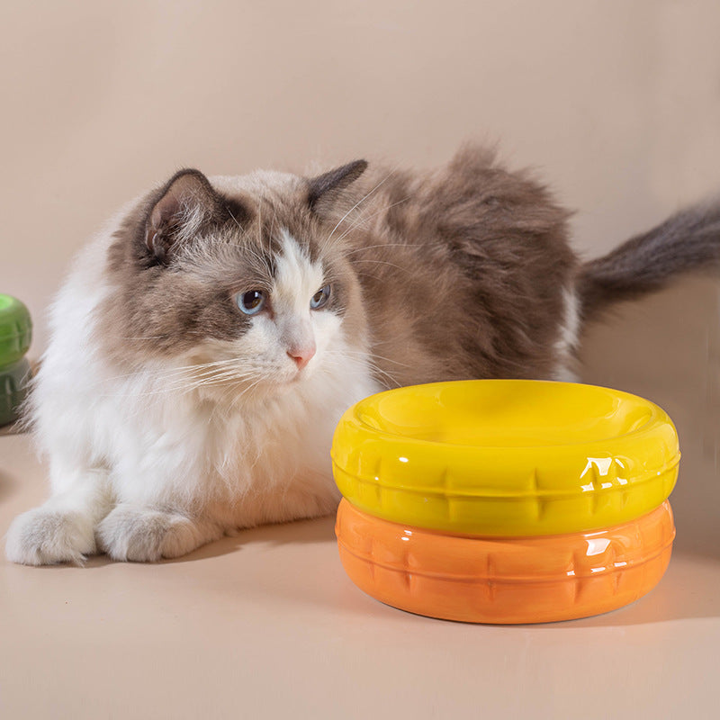 Macaron Ceramic Cat Bowl