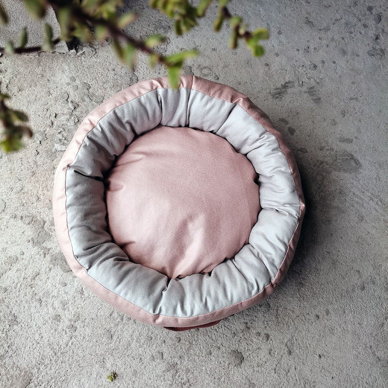 High-end technology cloth round cat bed