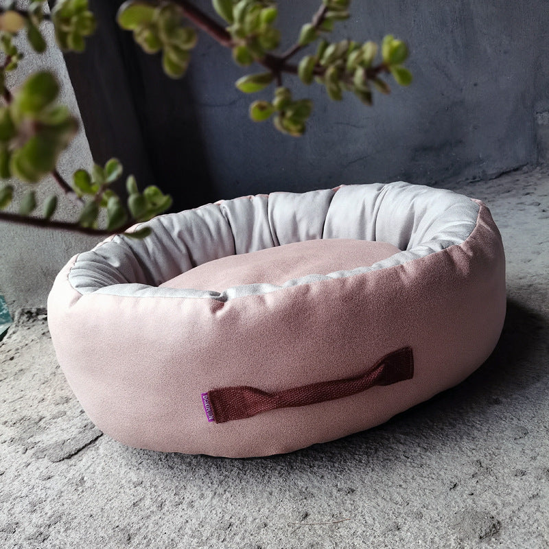 High-end technology cloth round cat bed