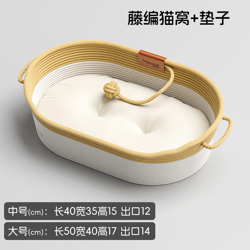 Vine woven cat bed