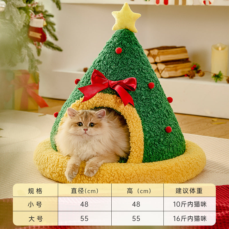 Christmas cat bed
