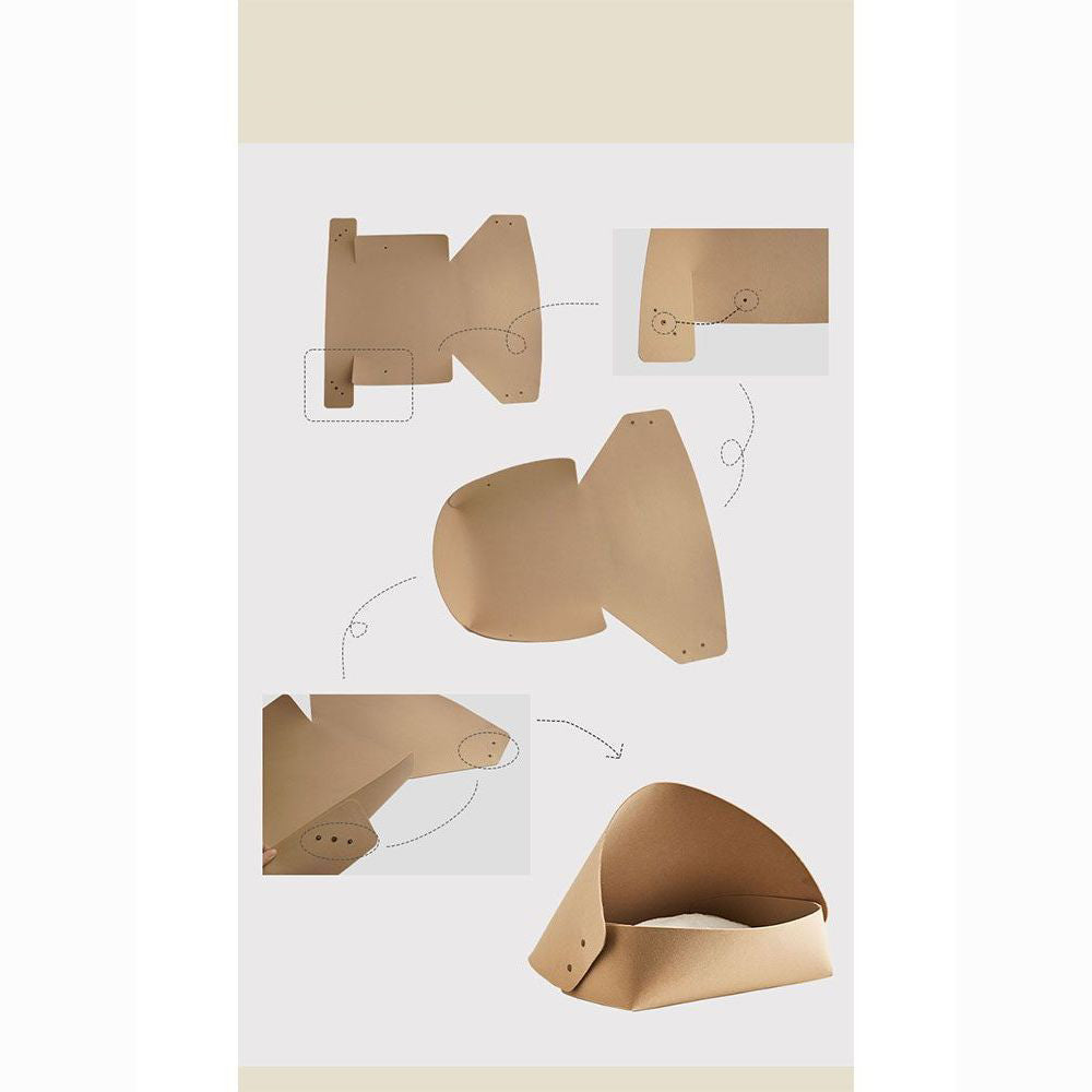 Semi-enclosed felt cat bed